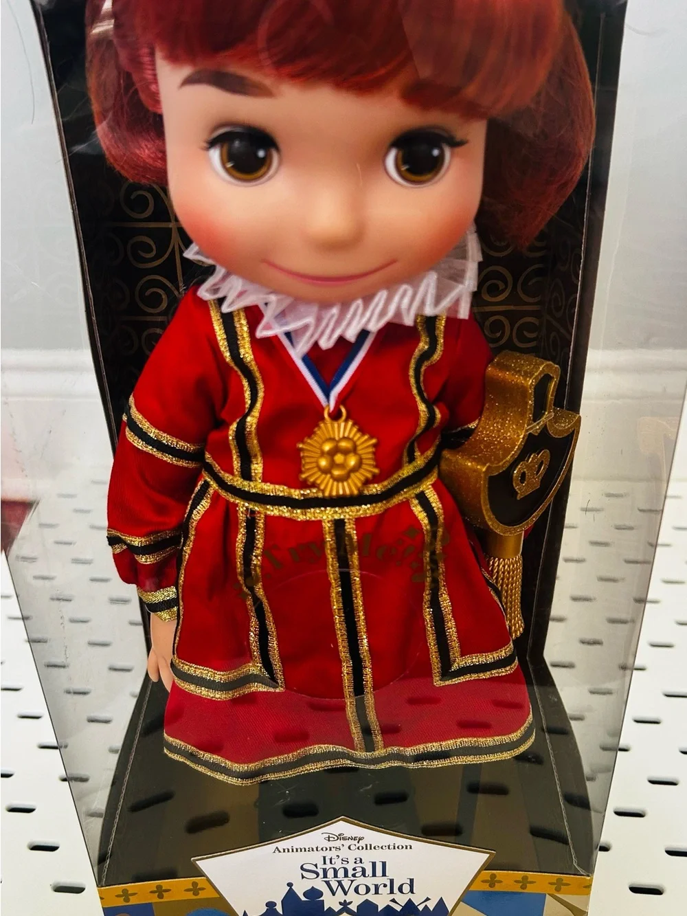 Disney It's a Small World England Doll in Red and Gold Costume